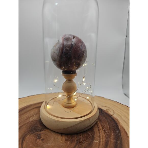 Druzy Ocean Jasper Sphere With Case 60mm - Picture 7 of 10